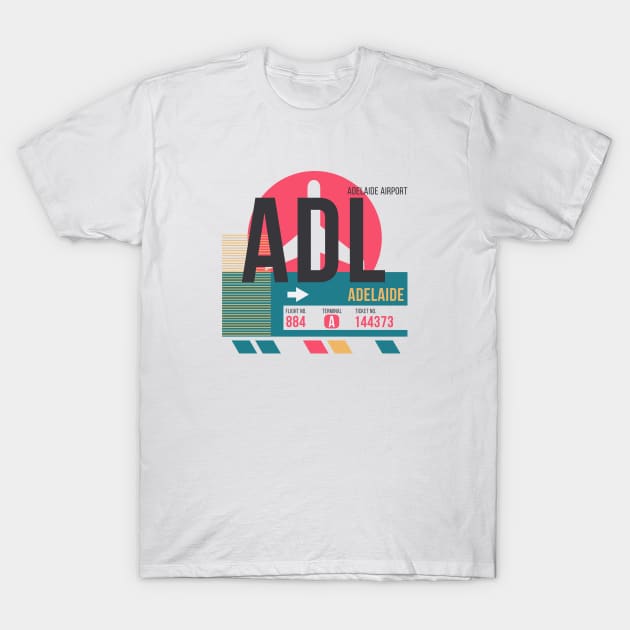 Adelaide (ADL) Airport // Sunset Baggage Tag T-Shirt by Now Boarding